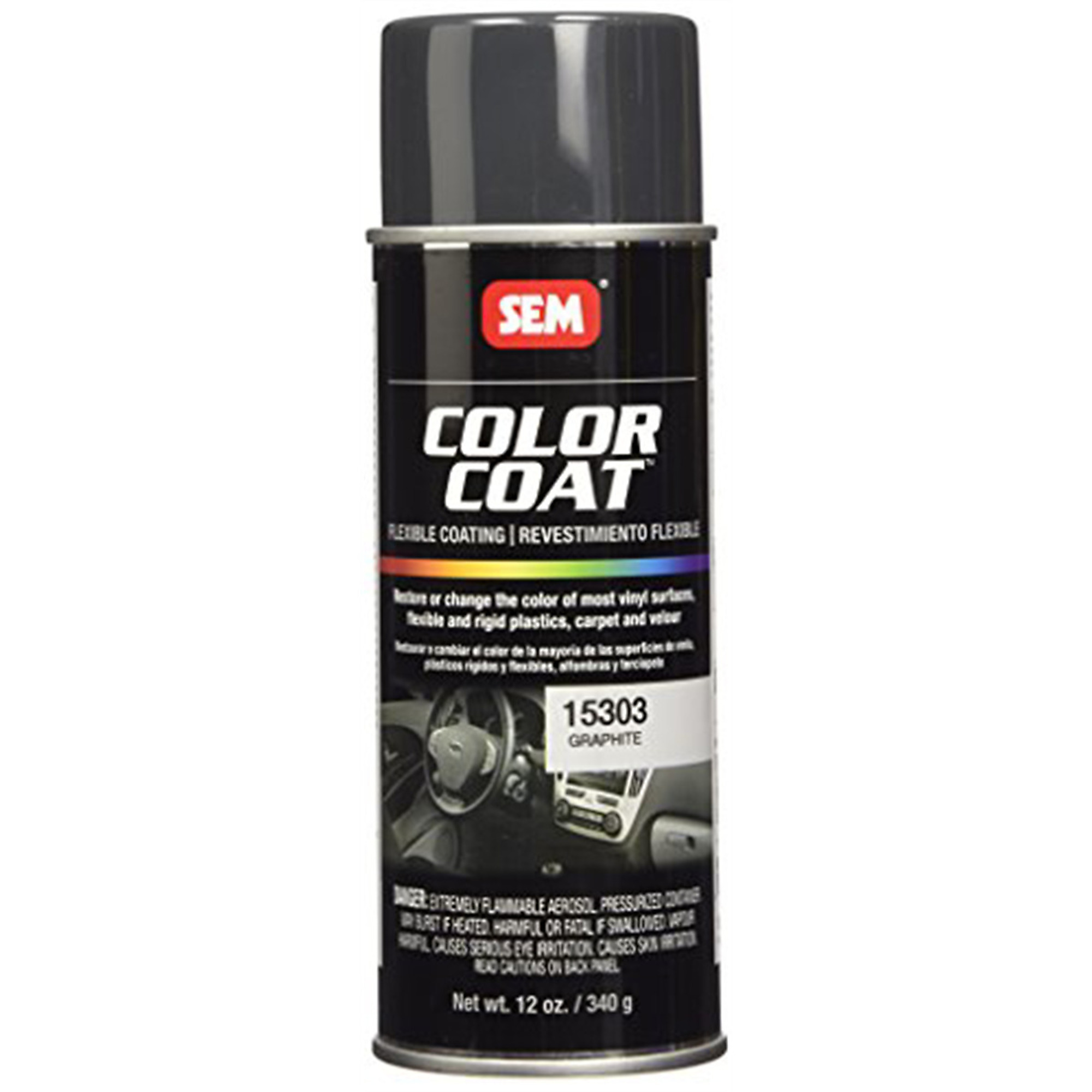 SEM Paints Color Coat — Graphite, Superior Adhesion, Flexible, OEM Recommended, Model# SEM15303